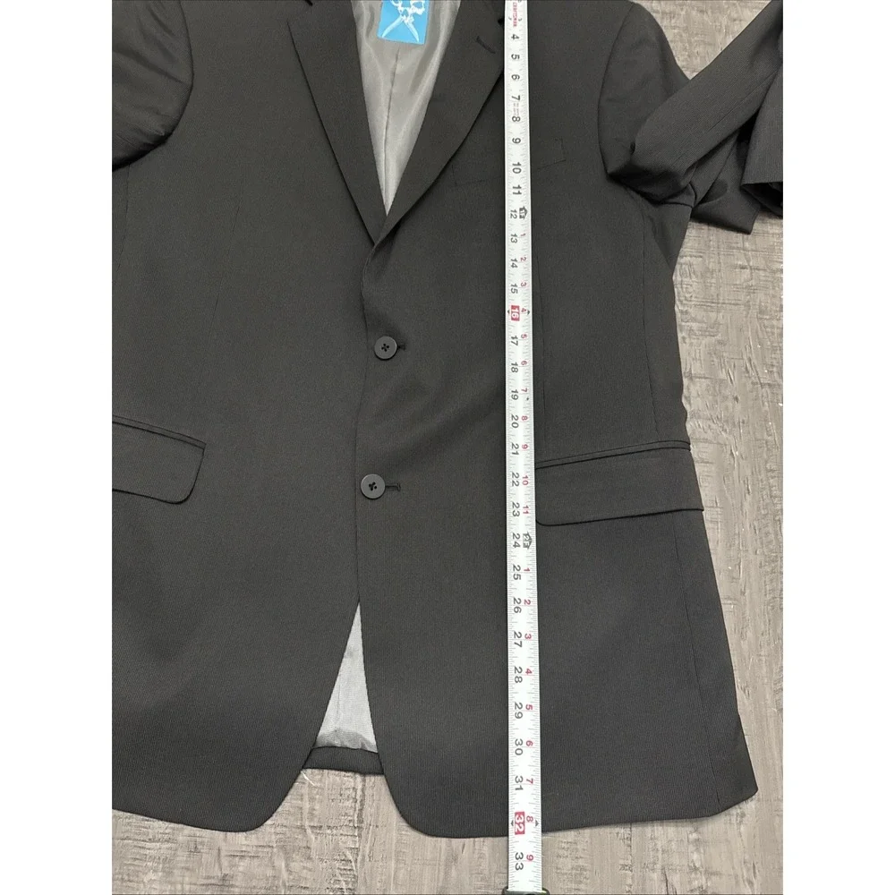 Marc Ecko Black Polyester Rayon Blend Suit Jacket Blazer Y2K size 44R‎